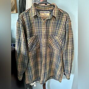 Rugged Point Men's Blue/Green and Tan Plaid Shirt